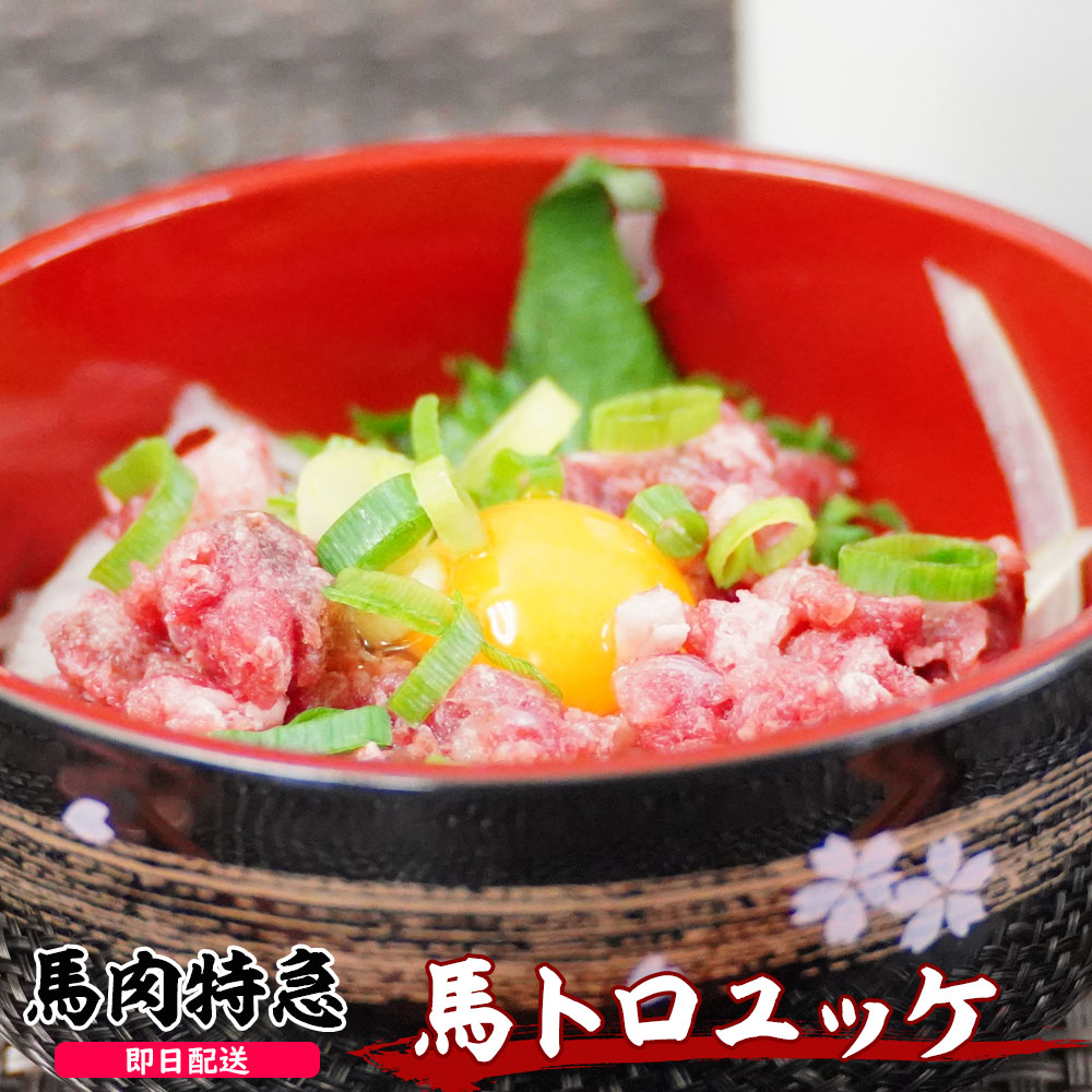 馬肉特急 新鮮馬刺し 馬トロユッケ  500g (50g×10食セット) 白だし付き  衛生検査合格品