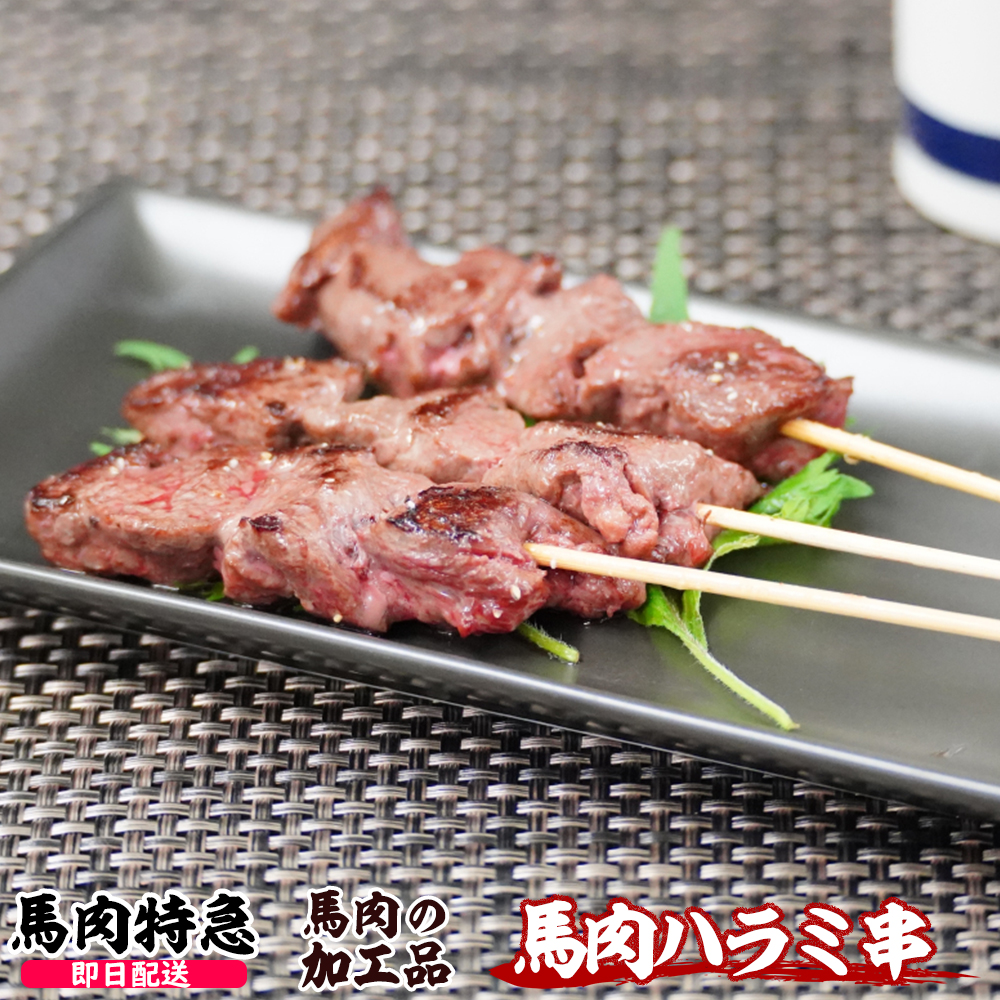 馬肉特急 新鮮馬肉 馬肉ハラミ串（約30g×10本 1P＝300g）